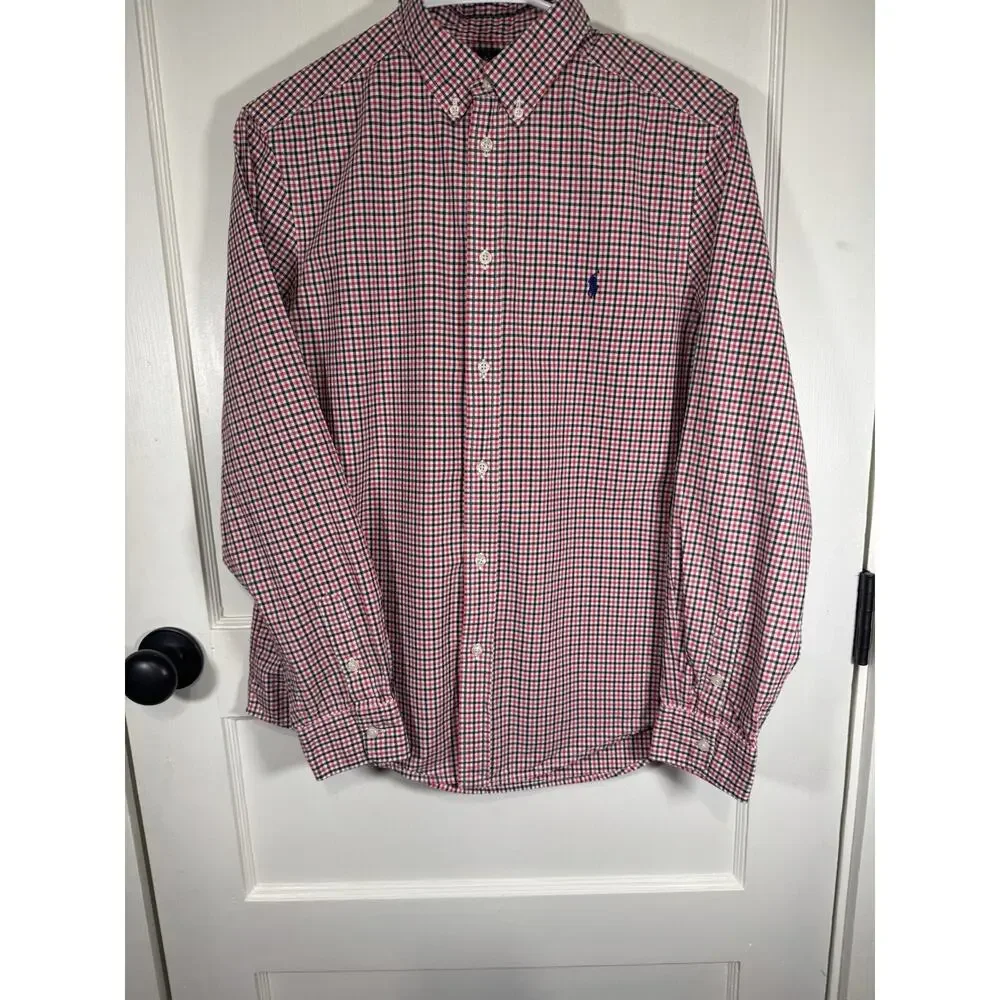 Boys Classic‎ Plaid Ralph Lauren Long Sleeve Button Down Size XL (18/20)